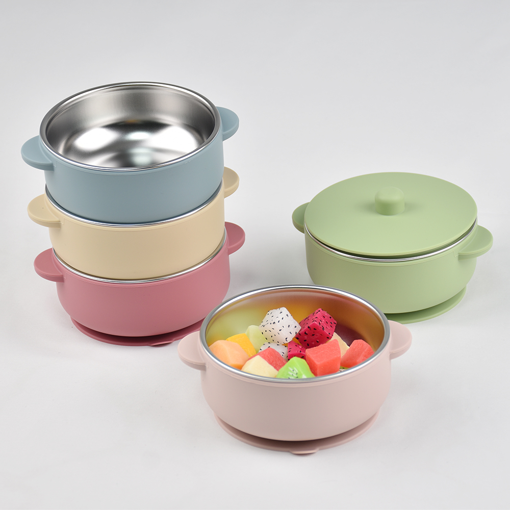 300ml Baby Training Bowl with  - Baby Food Jars With Lids ulasan dan harga
